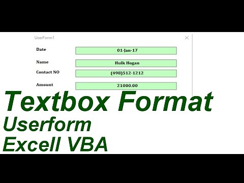 Textbox Format Excell VBA
