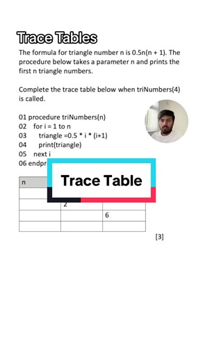 Prep for GCSE Computer Science: Understanding Trace Tables