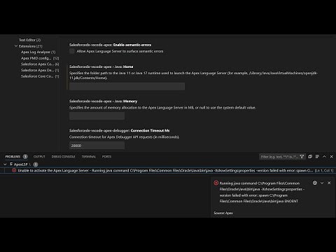 Unable to activate the Apex Language Server | Salesforce videos Salesforce Stream