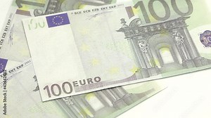 Euro bills displayed on a table