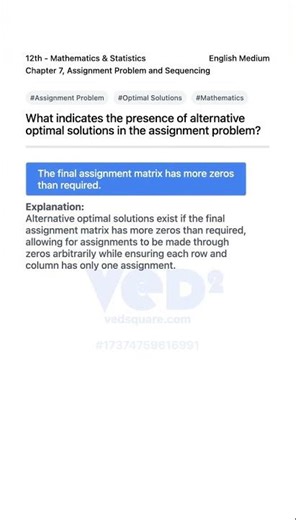 Alternative Optimal Solutions in Assignment Problem Explained