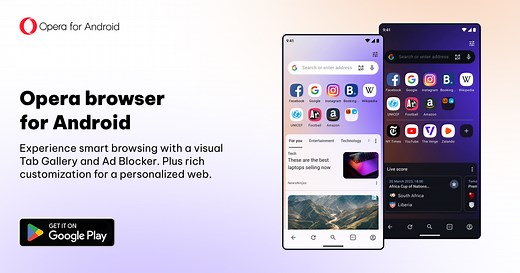 Opera for Android | Fast, secure & personal AI browser | Opera