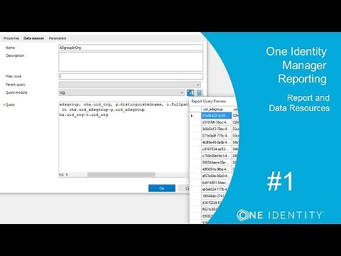 One Identity Manager | Reporting #1 | Simple Report - Data Resources