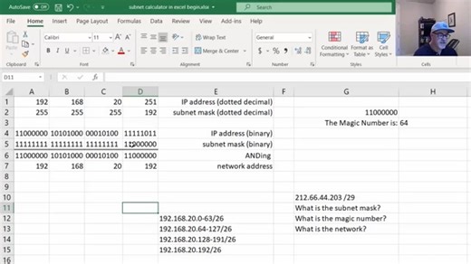 20. CCNA Ch11 - Create a Subnet Calculator in Excel #certification #CCNA #Cisco #training #Certification #Update #coursescisco | Online Cisco Networking Academy