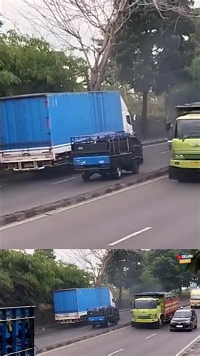 seconds of maneuvering the swing container truck crawling almost unable to climb the hill!