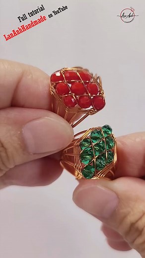 Rhombus ring - Free tutorial here https://youtu.be/FMKiR6stNw4 | Lan Anh Handmade