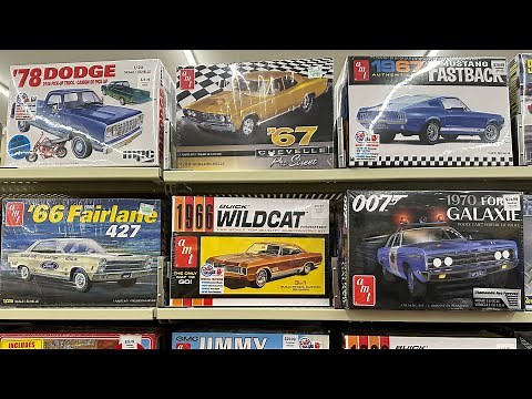 All model car kits in Hobby Lobby, fall 2023