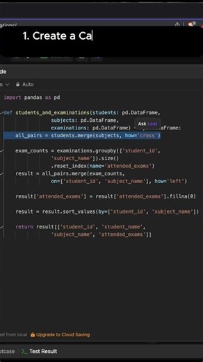 Leetcode 1280 Master Pandas Cross Joins! 🐼 (Amazon Data Interview) #shorts