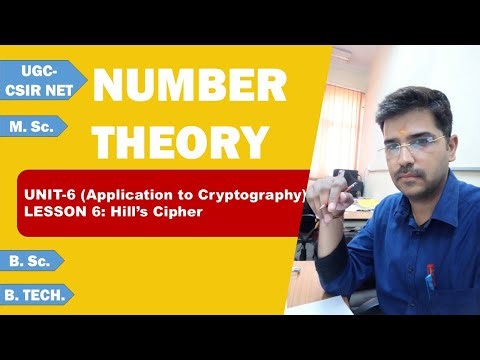 Number Theory Unit-6 Lesson-6: Hill's Cipher (Application to Cryptography)