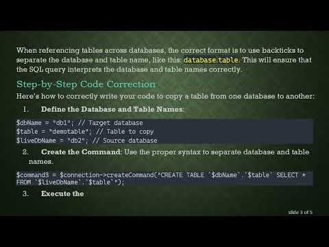 How to Copy a Table from One Database to Another in Yii2