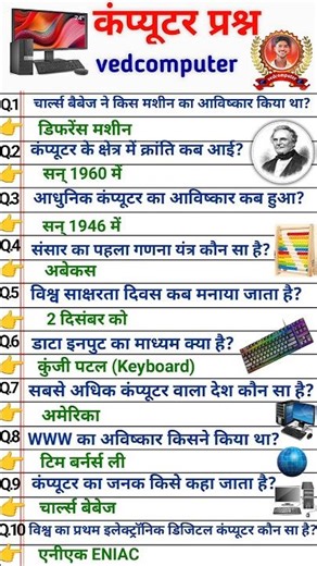 📌 Top 10 Computer GK Questions in Hindi | Computer General Knowledge | GK Shorts #shorts #ytshorts