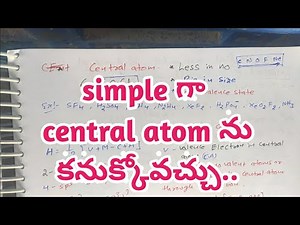 How to find central atom in a molecule in chemical bonding telugu/molecules |chemistry iit jee|neet|