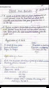 ISC 12 Computer Science Notes Part 1 (Stacks and Queues)