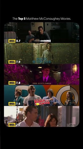 The 5 Best Matthew McConaughey Movies Ranked! 🍿#shorts