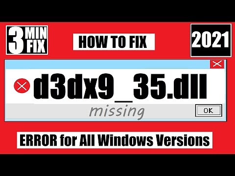 [𝟚𝟘𝟚𝟙 ]How to Fix The program can't start d3dx9_35.dll is Missing Error Windows 10/8/7 32/64 bit