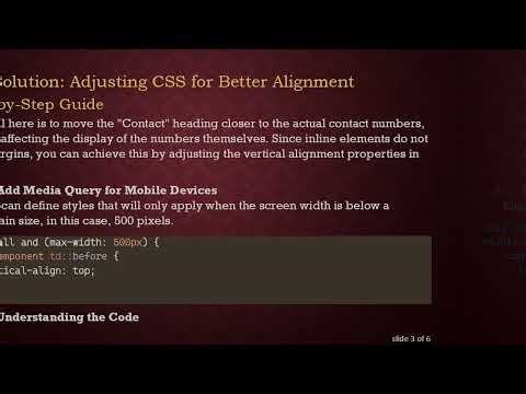 CSS Issues in Mobile View: How to Fix Nested Tables for a Better User Experience