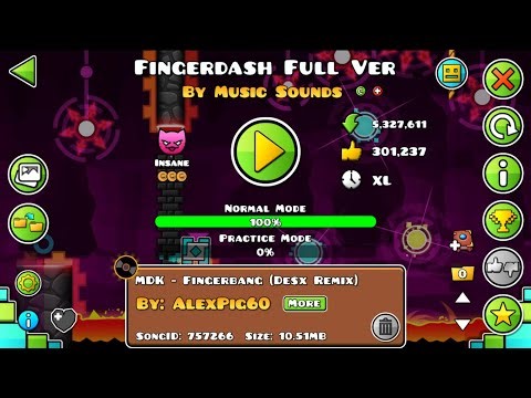 "Fingerdash Full Ver" (Insane) 3 Coins 100% By Music Sounds