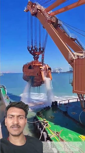 😲 Ocean Dredging Crane on Ship 🤯🔥 | Marine Engineering #millionairemindset #shorts #ytshorts