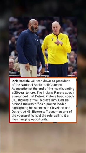 Rick Carlisle Resigns After 20 Years, J.B. Bickerstaff Takes Over as NBCA President