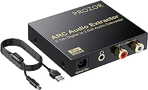 PROZOR 192KHz DAC Converter ARC Audio Extractor, HDMI ARC Audio Extractor Support 5.1ch Digital ARC Audio to Analog Stereo Audio RCA L/R Optical and 3.5mm Jack ARC Audio Adapter for TV: Amazon.com: Industrial & Scientific