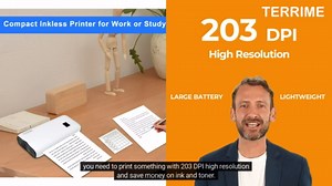 Portable Printer, A4 Thermal Printer, Wireless Bluetooth Travel Printer, Small Mobile Printer, Compatible with Android and iOS, Support A4 Paper Only, Inkless Printing for Home Office Small Business