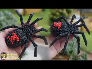 3d origami spider , halloween decoration | DIY paper spider halloween decor idea