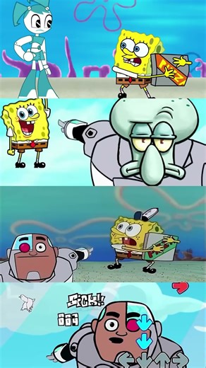 FNF Look a pizza But Spongebob vs Patrick Star vs Mistful Cyborg Meme Mods #fnf #partrick #mistful