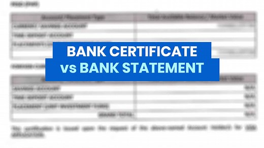 BANK CERTIFICATE vs BANK STATEMENT: What's the Difference? Which is Needed for Visa Application?