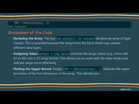 How to Write an Excel Function in VBA with an Array Input