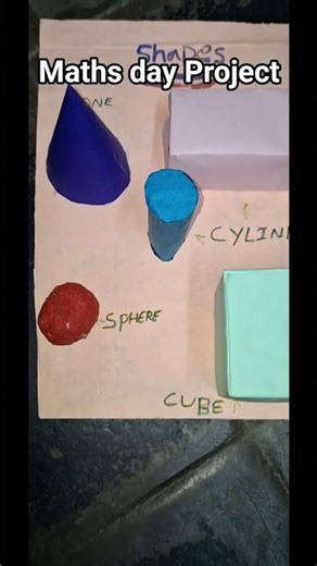 Maths Day Project | 3D Shapes Model by My Daughter | Kids Learning Short #shorts #ram #viral #maths
