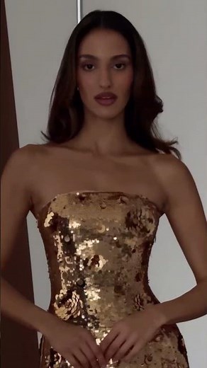 Golden Glam ✨ Nottola Embellished Bandeau Maxi Dress | Unforgettable Look