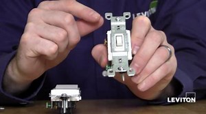 Leviton 20 Amp Decora Plus Commercial Grade 3-Way Lighted Rocker Switch with Pilot Light, Light Almond 5633-2T 5633-2T