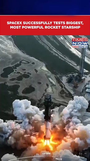 SpaceX Test Launches Its Mega Rocket Starship As NASA Hopes Getting Astronauts Back On Moon #shorts #nasa #starship #elonmask #nasa #rocketlaunch | TIMES NOW