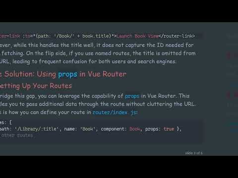 How to Pass Multiple Params Through Vue Router: Using Titles in the URL