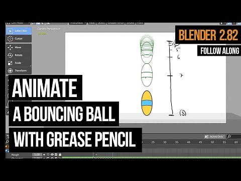 Easy Blender Tutorial: Animate a 2D Bouncing Ball with Grease Pencil (2020)
