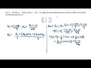 Gram Schmidt and QR decomposition example problem