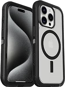 OtterBox iPhone 15 Pro | Defender Series XT Case with MagSafe, Screenless, Rugged - Non-Retail Packaging - Dark Side