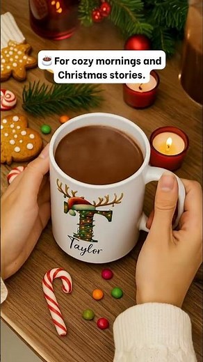 Monogrammed Christmas Mug Custom Name - Personalized Custom Mug