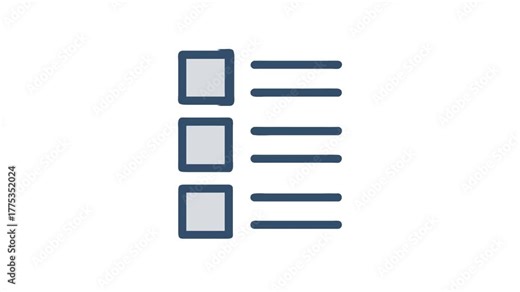 Checklist icon with check boxes and text lines
