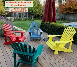 An Authentic Adirondack Chair Pattern Downloadable PDF for Tracing - Etsy Australia