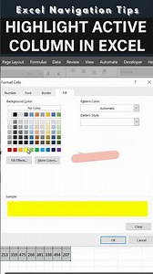 Excel Dynamic Column Highlight 🔥 (18s) #shorts