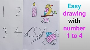 112K views · 1.7K reactions | Easy drawing with number 1 to 4 for kids | Priyanka creative guru | Facebook