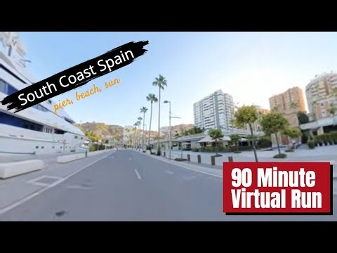 90 minute Virtual Run: Scenic Run from Malaga Pier to the Beach