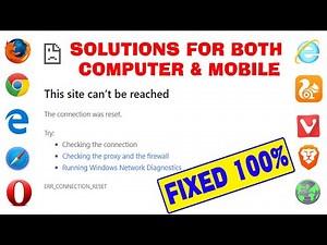 This Site Can't Be Reached The Connection Was Reset | Fixed in Windows & Mobile All Browsers