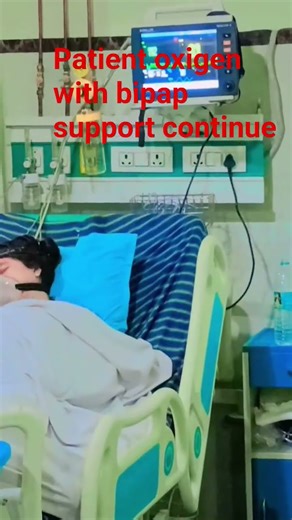 Patient oxigen with bipap support
