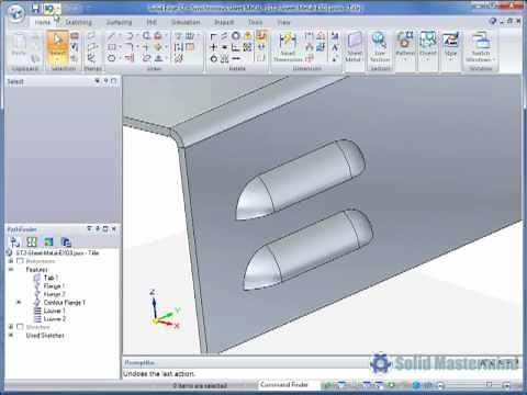 Solid Edge Sheet Metal Tutorial : How To Create A Louver