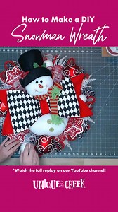 5.7K views · 20 reactions | New items have dropped today! Check out what’s new in store and be inspired. Here’s an example of something you can make, a very cute snowman wreath like the one made here by Jackie. #Crafting #Wreath #WinterWreath #ChristmasWreath | Unique in the Creek Ltd. | Facebook