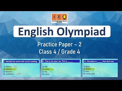 English Olympiad for class 4 - Sample paper 2