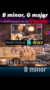 B minor and G major relative chords for beginners#guitarplayer #guitar #freeguitarlessons #soundscapenepal #gopalrasaili #bollywoodsongs | Gopal Rasaili