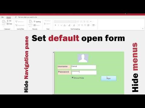 MS Access Tutorial: Set Default Open Form & Hide Menus + Navigation Pane
